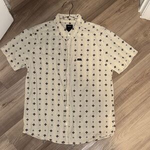 RVCA Men's Beige Diamond Pattern Shirt